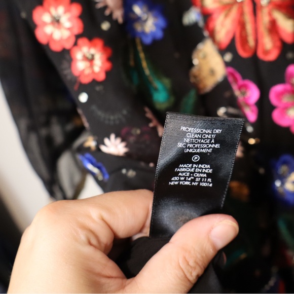 Alice + Olivia Eleonora Multicolored Embroidered Celeb Favorite Mini Dress Small - Picture 5 of 13